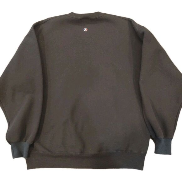 Vintage 90s JERZEES SPORT Sweatshirt Size Large Black Blank Crewneck Made In USA - Picture 6 of 9